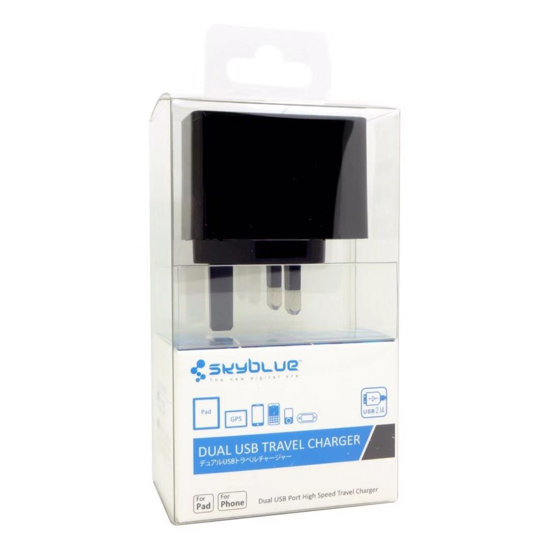 (BLACK)Skyblue 2Ports USB Travel Charger EC211 2.1A (READY STOCK)